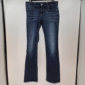 Buckle Black Womens Jeans 27x34 Bootcut Fit No. 76 Flare Leg Dark Wash Blue